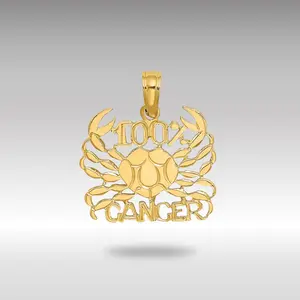 14K Gold 100% CANCER Crab Small Zodiac Charm - Model D4057