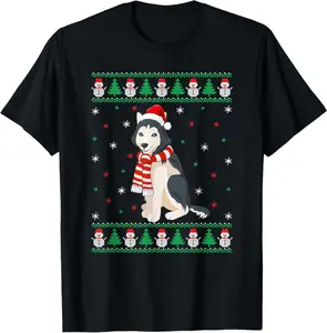 Husky Dog Matching Family Ugly Christmas Sweater T-Shirt