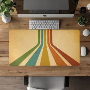 70s Retro Gaming Mouse Pad, 70's Desk Accessories, Vintage Groovy Desk Pad, Gaming Desk Mat, 1970s Vintage Office Decor, Geometric Mousepad