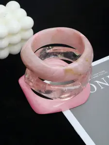 3pcs/set Acrylic Bracelet Set, Elegant Minimalist Dye Bangle Combination, Stackable, Daily Wear, Vacation Accessory