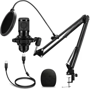 USB Microphone,192kHz/24Bit Plug & Play Professional PC Computer Condenser Cardioid Mic Kit with Sound Advanced Chipset, for Streaming, Podcast, Studio Gaming and Recording
