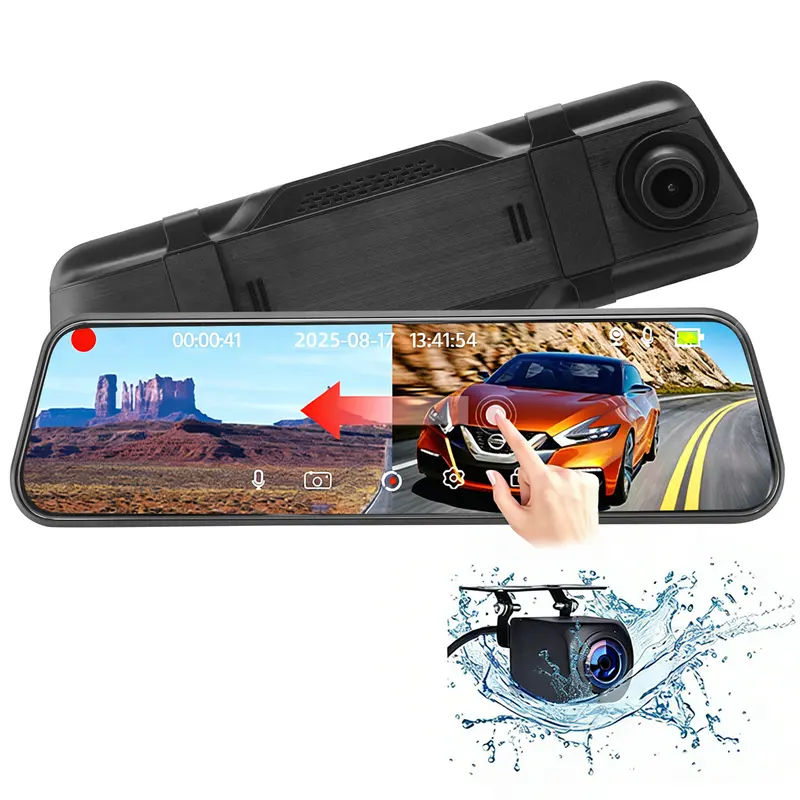 Mirror Dash Cam Backup Camera, 10'' 1440P Full HD Smart Rear...