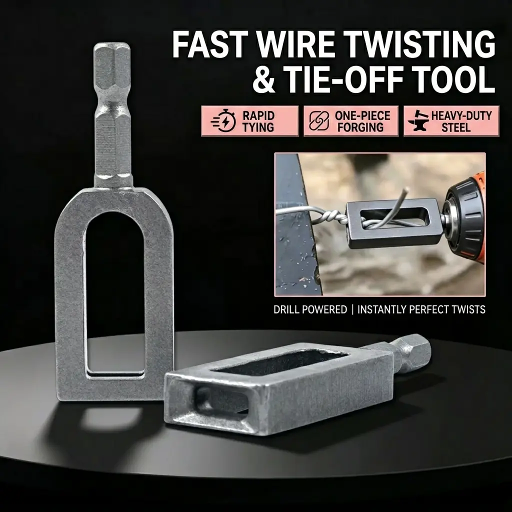 2 Pcs Wire Twister Tool for Drill, Wire Nut Twister, Multifunctional Iron Wire Twister/Knotter with 6mm Hex Shank, Winding Tool & Twisting Sleeve, Universal Drill, for Construction and Fence