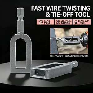 2 Pcs Wire Twister Tool for Drill, Wire Nut Twister, Multifunctional Iron Wire Twister/Knotter with 6mm Hex Shank, Winding Tool & Twisting Sleeve, Universal Drill, for Construction and Fence