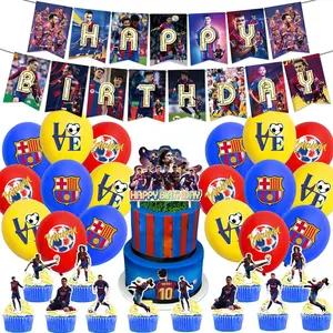Barcelona Birthday Party Decorations Theme Party Supplies with Banner, Balloons, Cupcakes, Cake Toppers