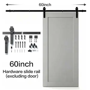 60" Heavy-Duty Bi-Folding Barn Door Hardware Kit - 300lb Capacity, Matte Black, No Door Included