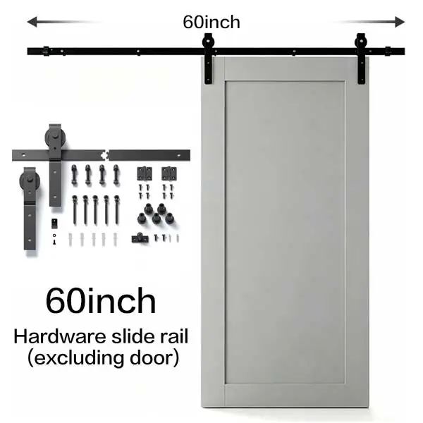 60in Heavy-Duty Barn Door Design Bi-Folding Hardware Kit - 300lb Capacity, Matte Black, No Door Included