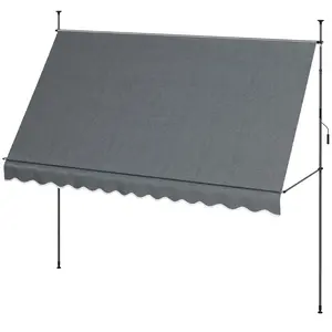 adjustable stand up awning durable woven material no drilling setup for daily home outdoor sun protection