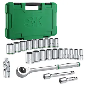 #SpringGlowUp SK 1/2" Drive Socket Set with Quick-Release Ratchet, SAE & Metric, SuperKrome Finish, Premium CR-V Construction, with Storage Suitcase