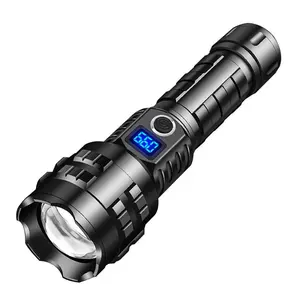 USB Rechargeable LED Flashlight, 5000mAh Power Display Flashlight, Adjustable High Lumens Brightness Flashlight for Camping, Outdoor Activities Long Distance Lighting