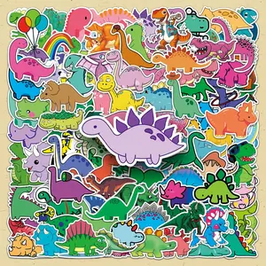 Dinosaur Pattern Sticker, 100pcs/set Colorful Self Adhesive Decor Paper, Decor Sticker for Gift Greeting Card Water Bottle Laptop Phone