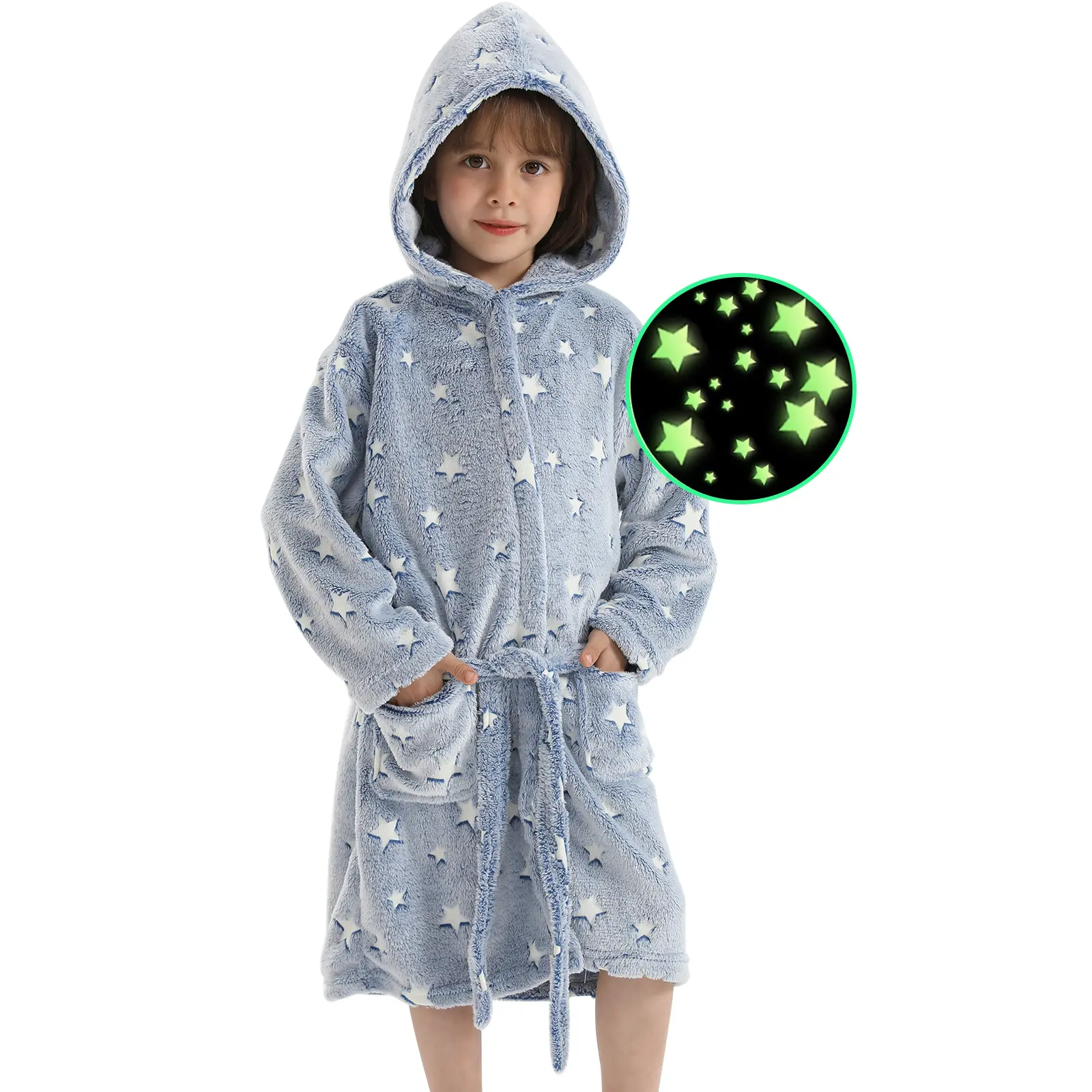 Kids Hooded Fleece Cozy Wear – Soft Plush Home Wear for Boys & Girls Ages 3-12