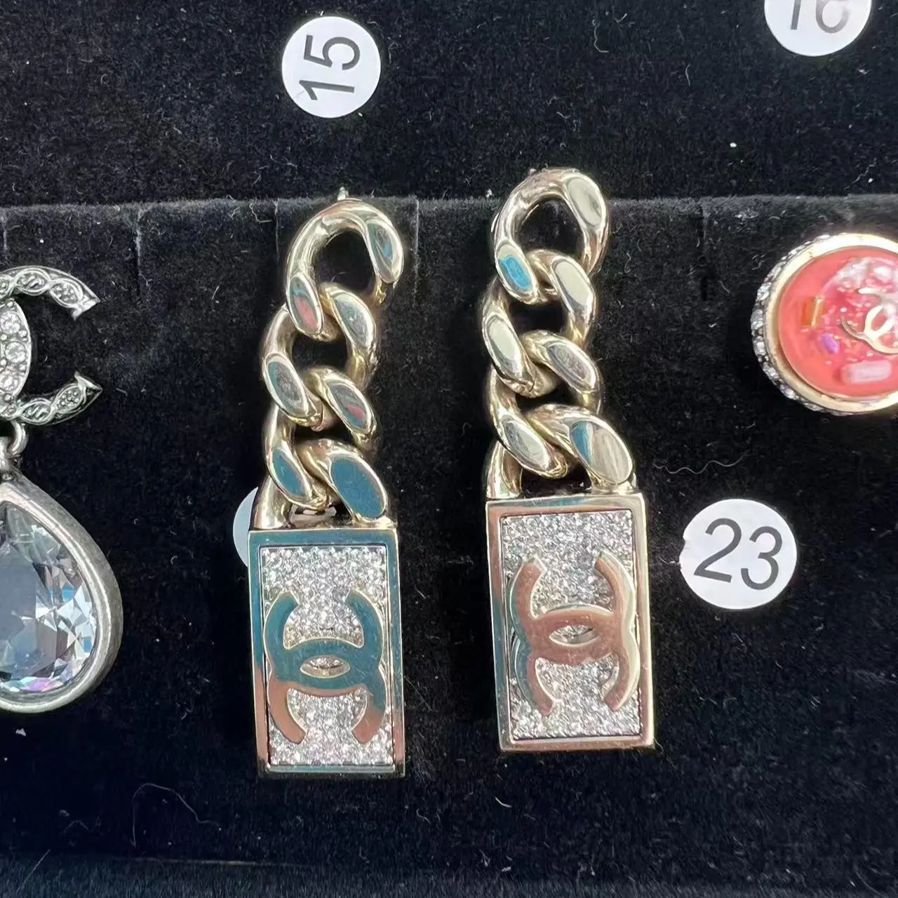Pre-owned h1 Louis Vuitton Vintage Lock Head Chain Pendant Earrings ab0821004