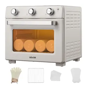 VEVOR Sublimation Oven Machine, 26 Qt, Fits 40oz Tumblers, with 50 Shrink Films, 1 Tape and 2 Heat Gloves, 360 Turbo Convection for Sublimation Blank Tumblers, Mugs, Bowls, Off-White