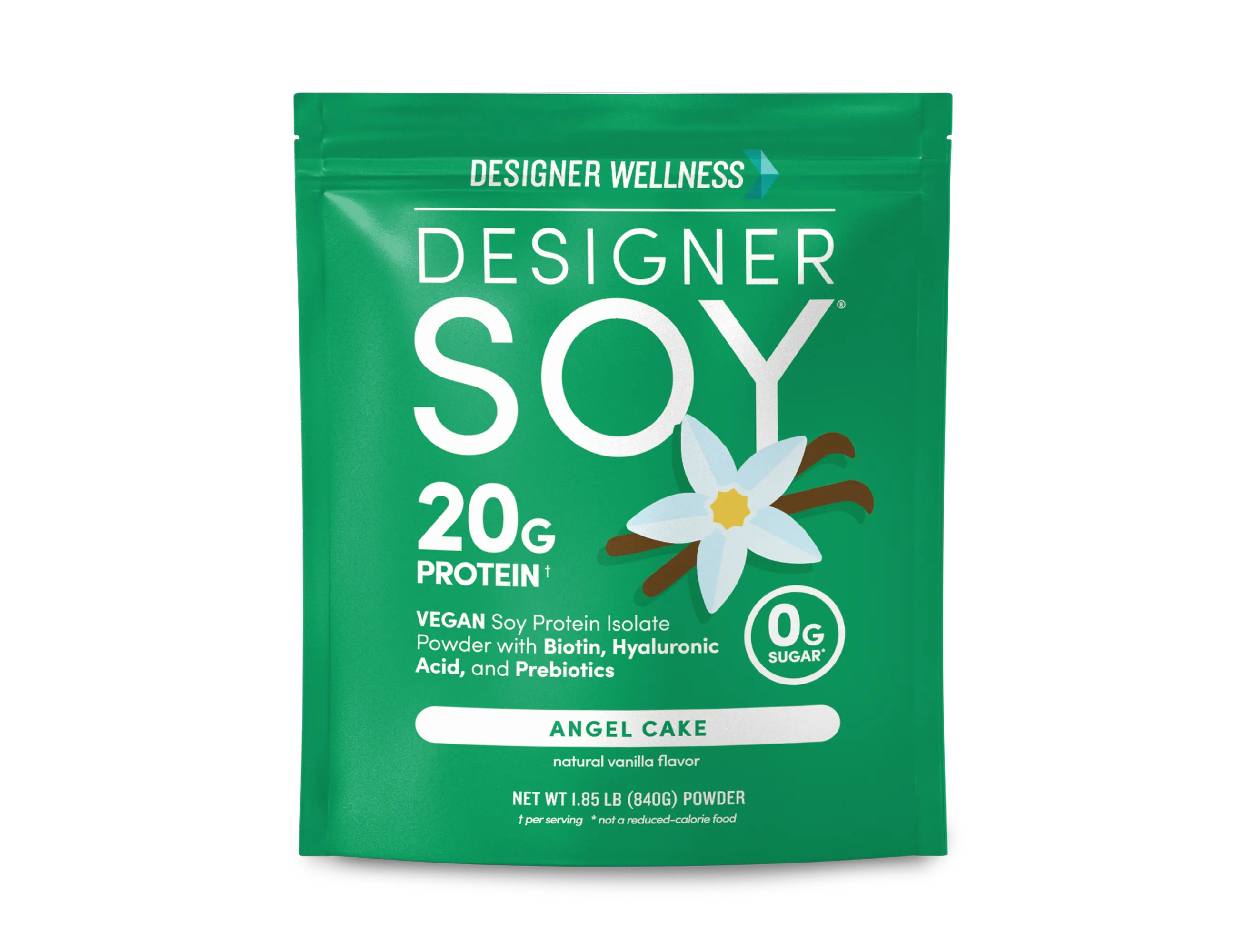 Designer Soy Plant Protein Supplement Powder - Angel Cake Vanilla, 1.87 lb, for Fitness, Workout & Dietary Needs, Fitness Supplement, Workout Supplements