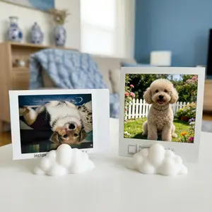 2 Piece Set 3D Cloud Photo Holder, Perfect for Office Desk and Home Desktop Decor, Stylish and Functional Photo Organizer