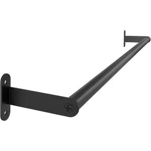 Towel Bar for Bathroom Wall, Black 24 Inch Single Towel Bar Rods for Bathroom, Stainless Steel Heavy Duty Towel Racks for Bathroom Wall Mounted MKO