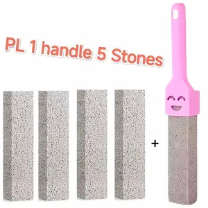 5pcs Pumice Stone Toilet Brushes with Ergonomic Handle for Heavy-Duty Cleaning, Non-Scratch Tools for Bathroom & Kitchen, Ideal for Limescale & Rust Removal