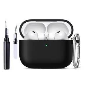 Protective Case for AirPods 4, Silicone Material Soft Shell, Full Protection Keychain Included, Clean Set Prevents Damage & Dirt, Clip Earbuds Case