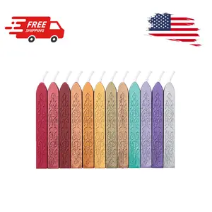 12 Pieces Sealing Wax Sticks with Wicks for Letter Seal Wax Stamp