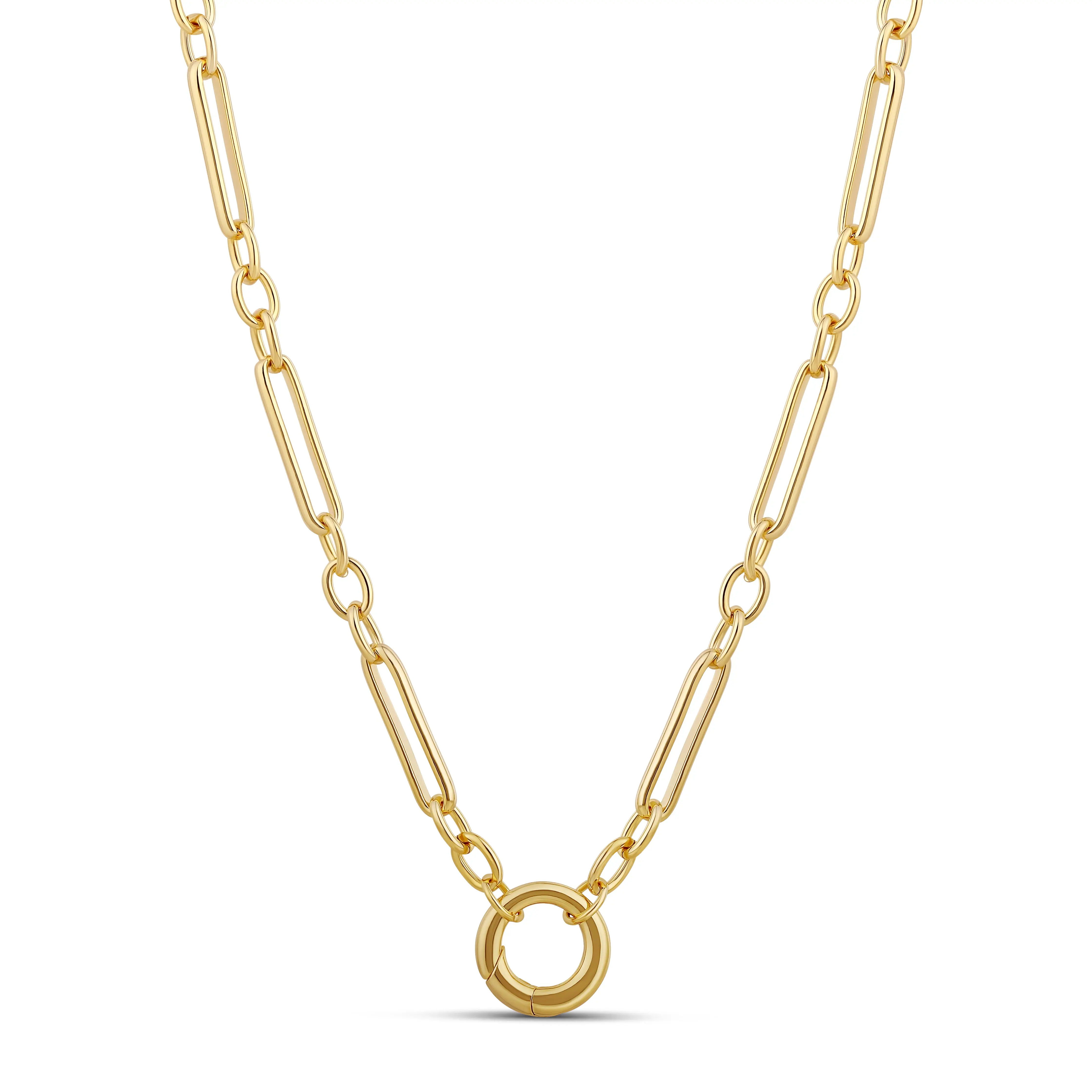 Fancy Link Push Clasp Necklace