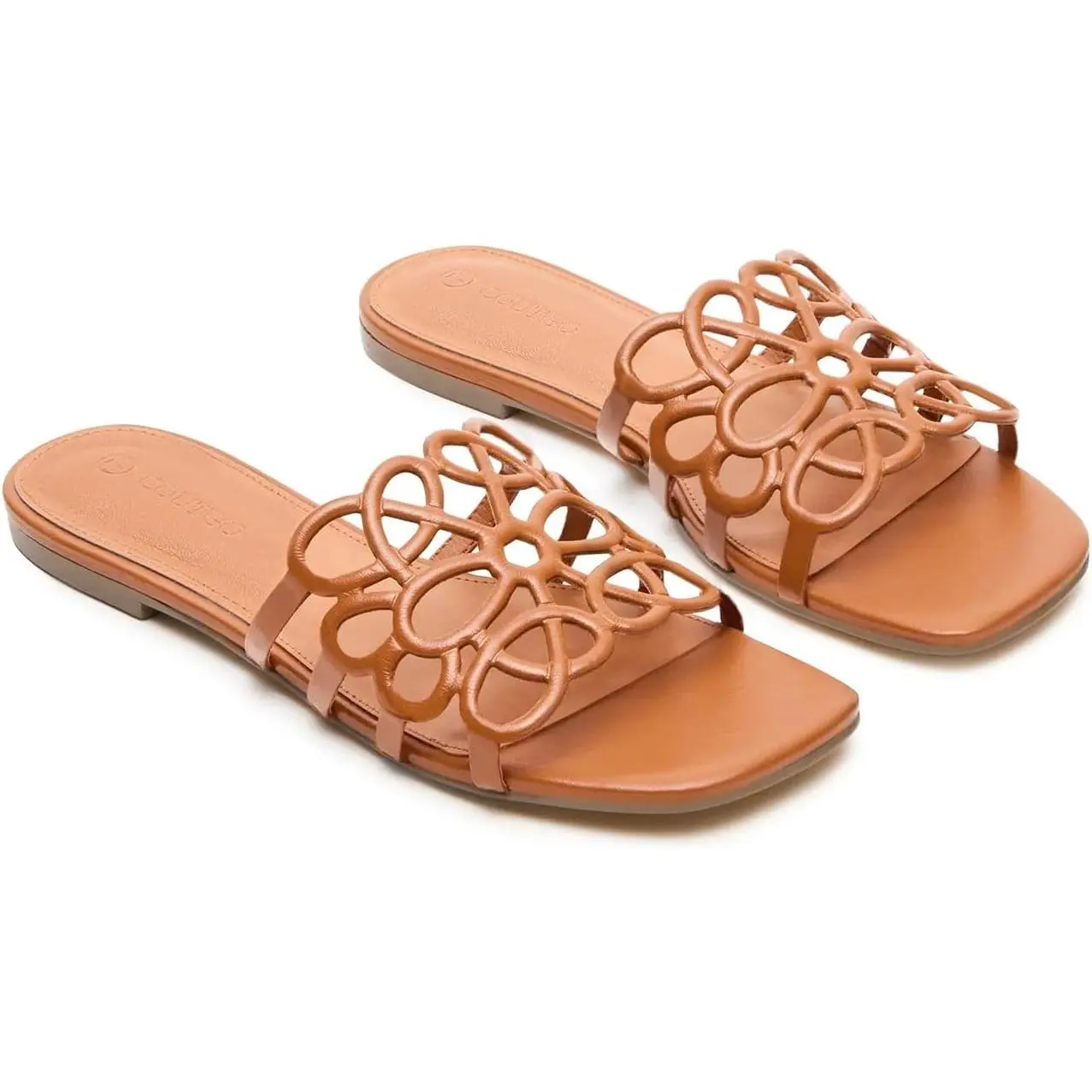 Coutgo Womens Flat Sandals Comfortable Square Open Toe Slides Slip On Summer Dressy Beach Shoes Coutgo Womens Flat Sandals Comfortable Square Open Toe Slides Slip On Summer Dressy Beach Shoes