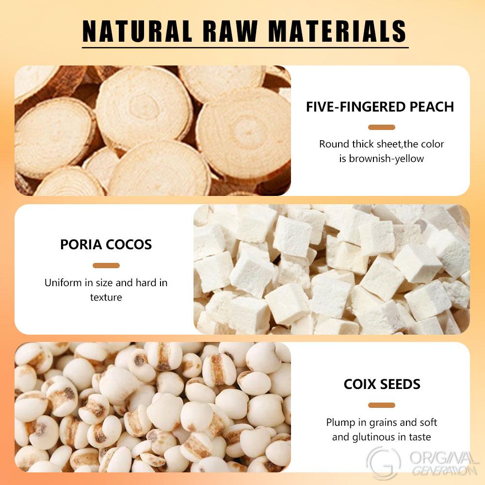 Anti Inflammation Tea BOGO Five Fingered Peach Poria Coco Tea 2 Cartons (1Carton 100g 10g×10packs)×2 With Five Fingered Peach; Poria Coco;Tartary Buckwheat; Red Bean;Raw Malt; Coix Seed; Orange Peel; Gorgon euryale Seed; Gardenia