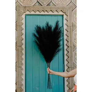 Large Faux Pampas Grass Artificial - Black
