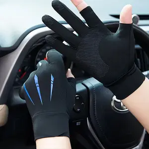 Breathable Spring Autumn Gloves Thin Short Half Finger Bike Gloves Men Women Tight Fitness Summer Sports Driving Biking Gloves