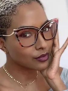 Vintage Cat Eye Frame Eyeglasses, Trendy Anti-blue Light Eyeglasses for Women & Men, Fashion Eyeglasses for Work, Daily Clothing Decor, for Student Daily Use, Fashionable Frames Glasses