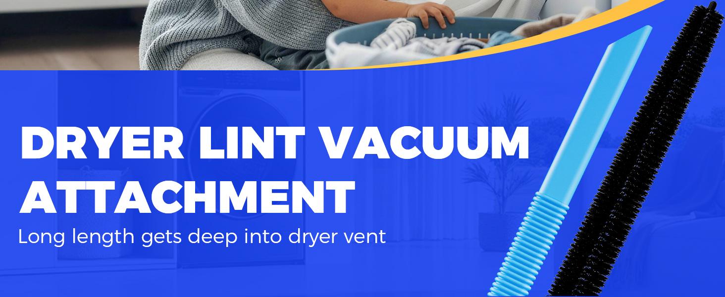 Dryer Vent Cleaner Kit 2 Pieces Vacuum Hose Attachment Lint Brush Universal Quick Lint Remover Deep Cleaning Improve Dryer Efficiency Lower Electric Bills Dryer Vent Cleaner Kit 2 Pieces Vacuum Hose Attachment Lint Brush Universal Quick Lint Remover Deep Cleaning Improve Dryer Efficiency Lower Electric Bills