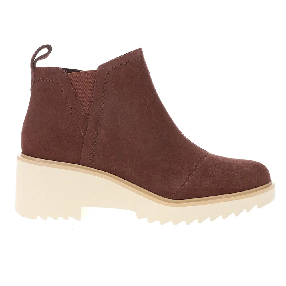 TOMS Womens Maude Zippered  Casual Boots Ankle Mid Heel 2-3" - Brown