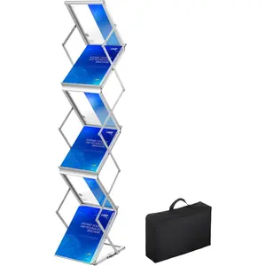 VEVOR Brochure Display Rack, Foldable 5 Pockets Magazine Literature Display Stand, Movable Floor Standing Magazine Rack with Wheels, Metal Newspaper Catalog Holders for Shop Exhibitions Office ShowVEVOR Super Brand Day