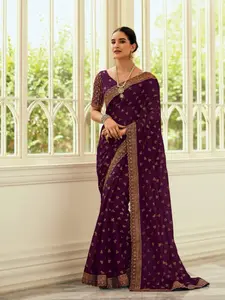 Maroon Silk Embroidered Saree Maroon Silk Embroidered Saree
