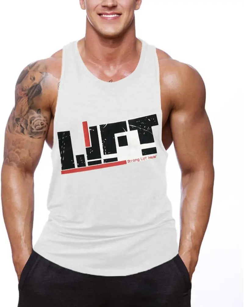 Men’s Gym Stringer Tank Top | Muscle Cut Workout Shirt Fitness Sleeveless Vest
