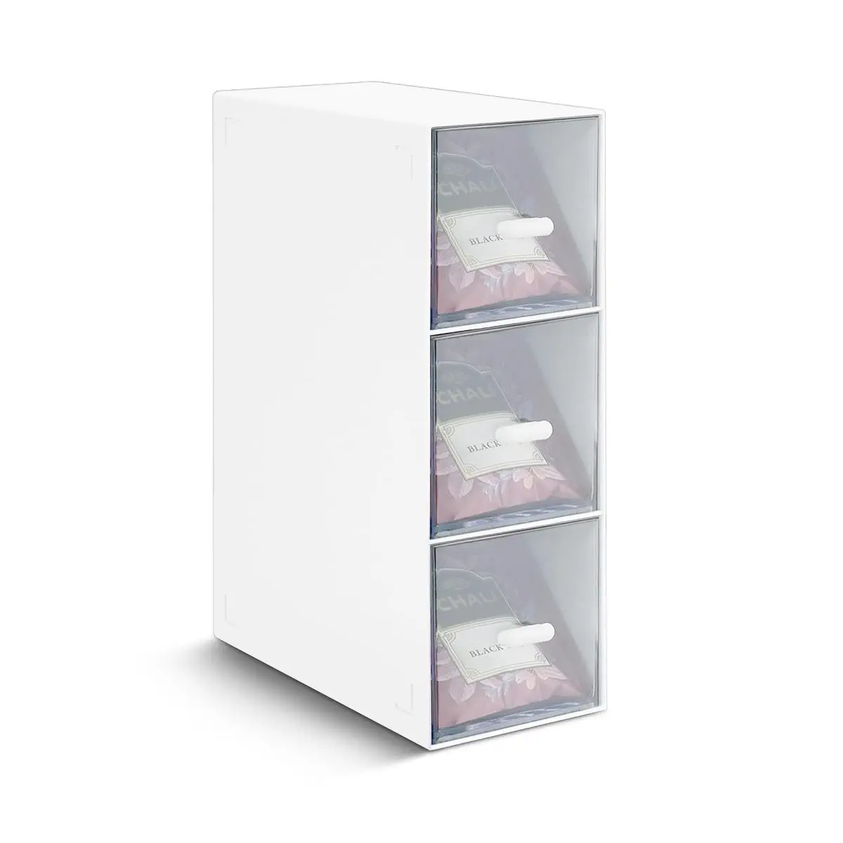 Plastic 3 Drawer Organizer for Cosmetics, Desktop & Vanity Organiser, Ideal for Nail Polish, Lipsticks, Brushes, Jewellery, Skincare, Cosmetics Organizer Storage, Cosmetic Storage Box