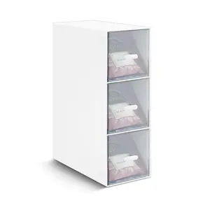 Plastic 3 Drawer Organizer for Cosmetics, Desktop & Vanity Organiser, Ideal for Nail Polish, Lipsticks, Brushes, Jewellery, Skincare, Cosmetics Organizer Storage