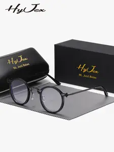 HYJEX 1 Piece Unisex Understated Quality Full Frame Plano Glasses Vintage Fashion Round Frame Plano Glasses