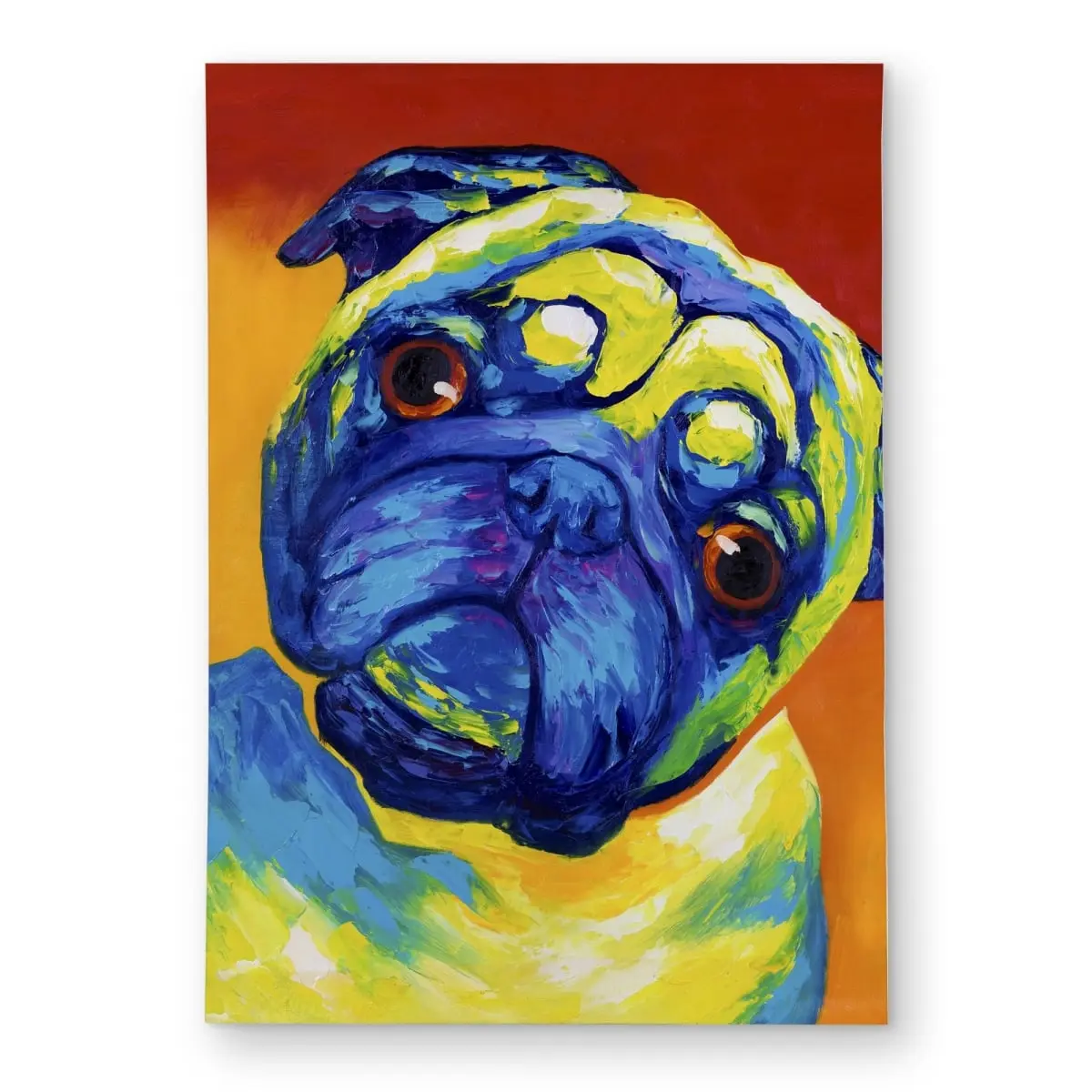 360 stand Pug Print Rectangular Rug - Polyester Chenille Fabric, Weatherproof, 5x7ft Large Size, Indoor-Outdoor Use for Bedroom/Patio, Home Decor Textile, Water Resistant, Kid Room, Casual Rug, Fuzzy Decorative Rug