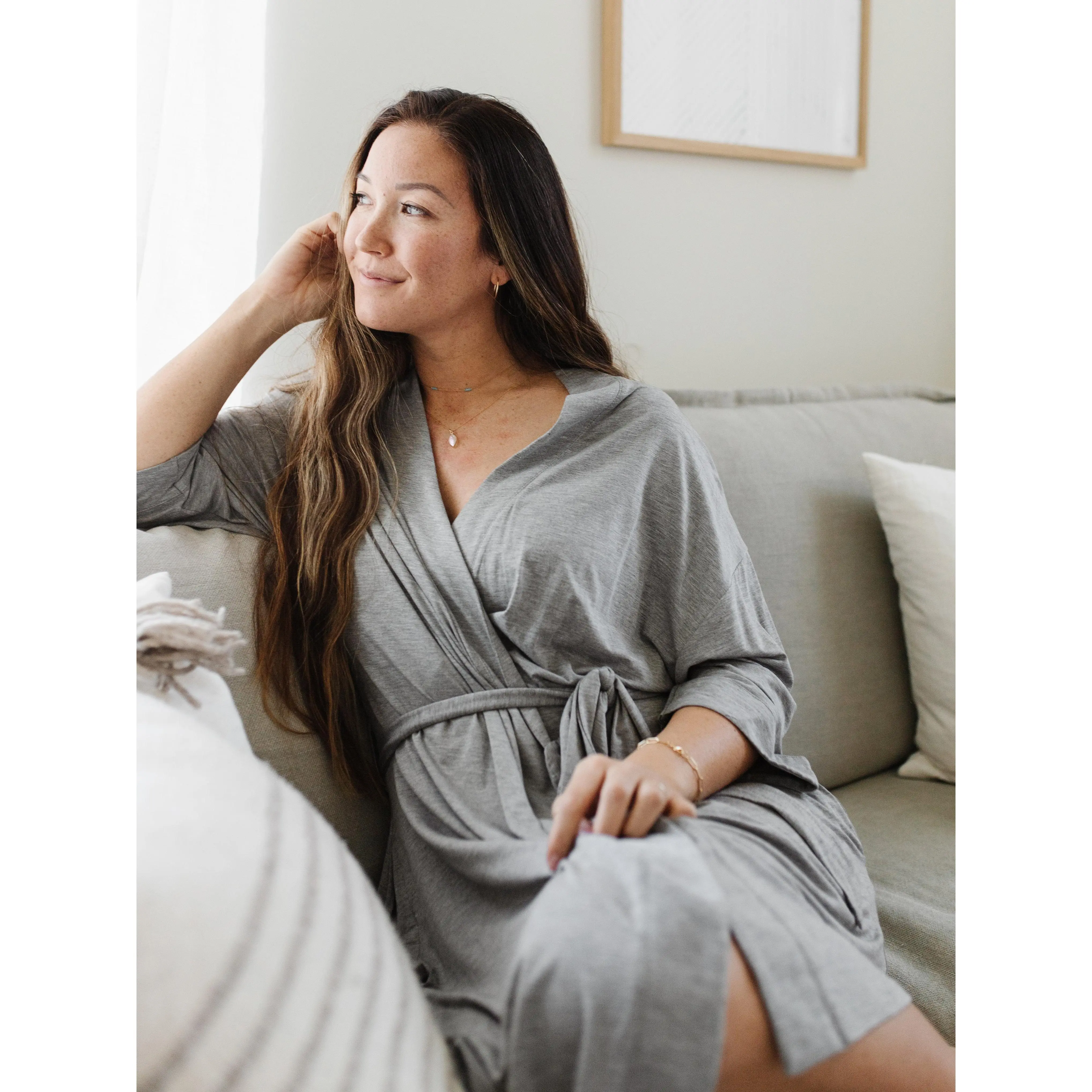 Cozy Earth Women’s Bamboo Stretch-Knit Kimono Robe | Soft Bamboo Viscose Robe with Stretch & Side Pockets Cozy Earth Women’s Bamboo Stretch-Knit Kimono Robe | Soft Bamboo Viscose Robe with Stretch & Side Pockets