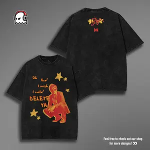 Retro Vintage Limited Djo The Crux Delete Ya Lyrics Washed Heavyweight Cotton T-shirt for Fans, Unisex Heavy Indie Rock Tee men gifts summer fits Fabric Menswear