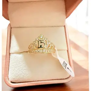 Quinceañera Ring Number 15 with Diamond-Like Sparkle in Cubic Zirconia Sizes 6-9 Perfect 15th Birthday Gift for Special Occasions