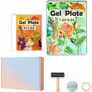 Gel Printing Plate Kit - 5x7" & 6X8", 8x10"  Gelli Plates for Monoprinting, , Easy to Clean Art Printmaking, Card Making & Scrapbooking - Complete Starter Set with Tools
