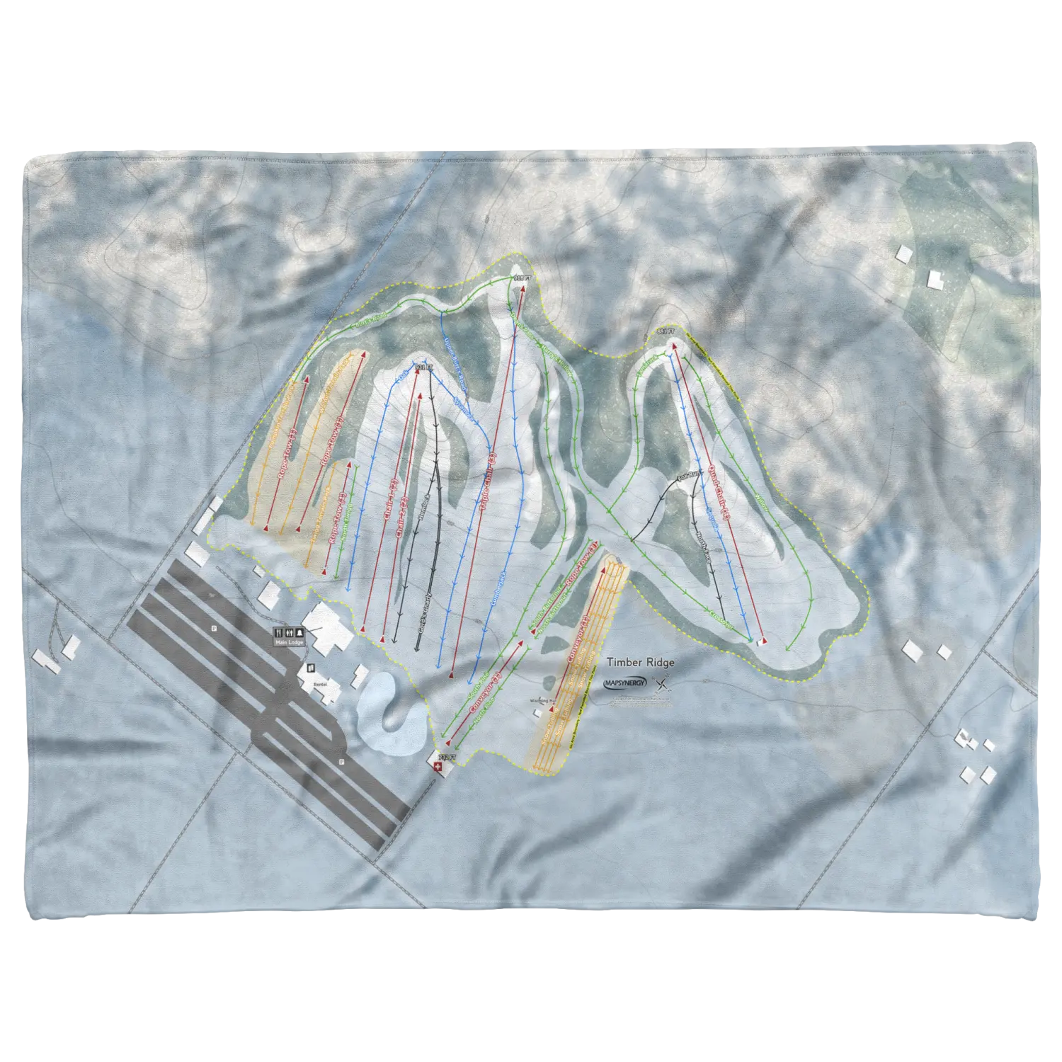 Timber Ridge, Michigan Ski Resort Map Blanket