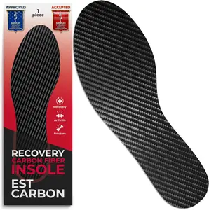 Carbon Fiber Shoe Insert - EstCarbon Rigid Orthotic Insole - Stiff Foot Plate for Sneakers, Athletic Shoes and Boots - Single Piece - Unisex Adult Sizes - FSA HSA Eligible