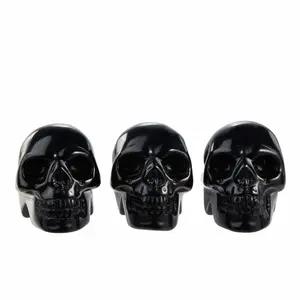 Black Obsidian Skull - Polished Stone Sculpture