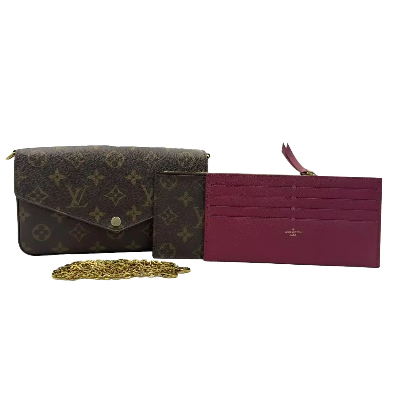 Pre-owned Louis Vuitton Monogram Pochette Félicie Crossbody Bag Clutch & Wristlet, YJ0036