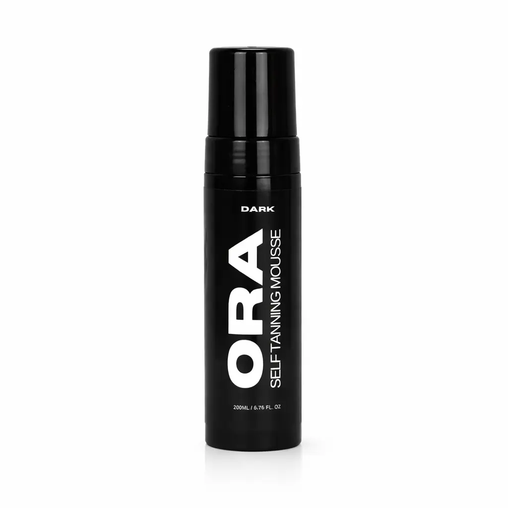 ORA Dark Self Tanning Mousse 200mL - Streak-Free Sunless Tanner for Men, Natural Looking Fake Tan, Muscle-Defining, Fast-Drying, Non-Sticky, Vegan & Cruelty-Free