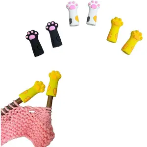 6 PCS Cat Paw Knitting Needles Stoppers, Knitting Needle Point Protectors, Stitch Stopper, Needle Minder, Knitting Accessories, Knitting Supplies fit Size 11-17 (8mm-12.75mm) Needles
