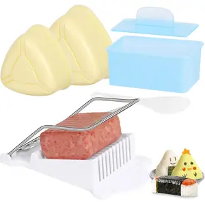 Spam Musubi Mold, Sushi Onigiri Mold Set,Kitchen Sesame Paste Maker, Non-stick Masubi Molds Kit,Butter Cheese Spam Slicer (Spam Musubi Mold)